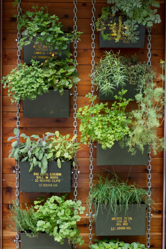 Vertical Herb Garden Insteading   Ammo Can Vertical Herb Garden 